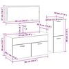 vidaXL Badezimmermöbel Set Wandmontiert 4 pcs Schwarz Eichen-Optik