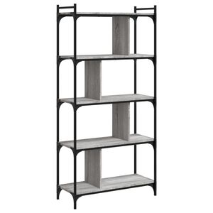vidaXL B&uuml;cherregal 5 B&ouml;den Grau Sonoma 76x32x158 cm Holzwerkstoff