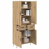 vidaXL Highboard 2 pcs Artisan-Eiche Ingenieurholz und Glas
