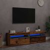 vidaXL TV-Schr&auml;nke mit LED-Leuchten 2 Stk. Altholz-Optik Holzwerkstoff
