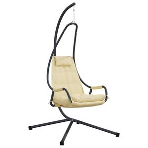 vidaXL H&auml;ngendes Ei-Stuhl Stahl 94 x 107 x 196,5 cm Beige
