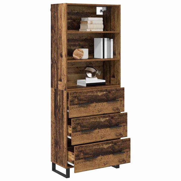 vidaXL Highboard Altholz 69,5 x 34 x 180 cm Holzwerkstoff