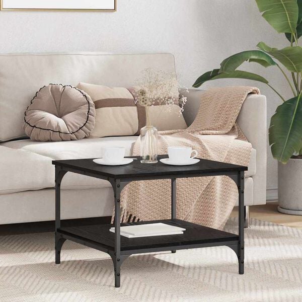 vidaXL Couchtisch Schwarz Eichen-Optik 55 x 55 x 40 cm Holzwerkstoff