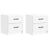 vidaXL Nachttisch 2 pcs Hochglanz Wei&szlig; 43 x 34,5 x 44,5 cm