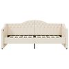 vidaXL Tagesbett mit Matratze USB Creme Stoff 90x200 cm