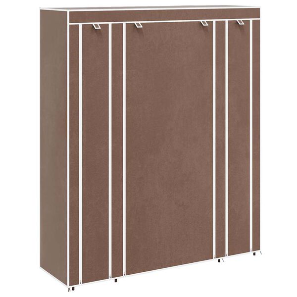 vidaXL Stoffschrank mit F&auml;chern und Stangen 45&times;150&times;176 cm Braun