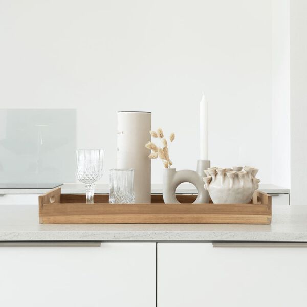 House Nordic Tablett Christina mit Griffen Natur