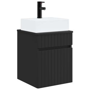 vidaXL Wandmontierter Waschbecken Vanity Schwarz 39 x 41 x 62,5 cm