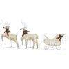vidaXL Weihnachtsdeko Rentier & Schlitten 60 LEDs Outdoor Golden