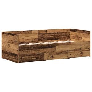 vidaXL Tagesbett mit Kopfteil Altholz 90 x 190 cm Holzwerkstoff