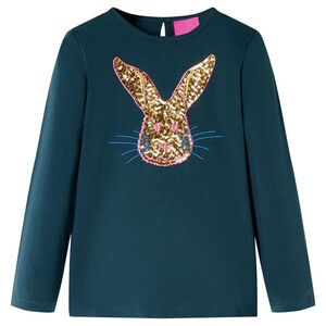 Kinder-Langarmshirt Dunkelgr&uuml;n 128