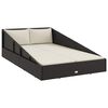 vidaXL Gartenbett Schwarz 110x200 cm Poly Rattan