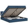 vidaXL Ottoman Bett mit Matratze mit Kopfteil Blau 200 x 200 cm Stoff
