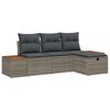 vidaXL Gartensofa-set 4 stk. Grau Poly-Rattan