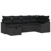 vidaXL Sofa Set 6 stk. Schwarz Poly-Rattan