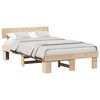 vidaXL Bettrahmen mit Kopfteil Natur 135 x 190 cm Massives Kiefernholz