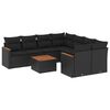 vidaXL Patio Sofa Set 9-Sitzer Black