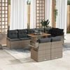 vidaXL Garten-Sofa-Set mit Speicher 9 pcs Grau Poly Rattan