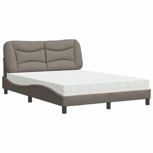 vidaXL Bett mit Matratze "Hvar" Taupe 140x190 cm Stoff