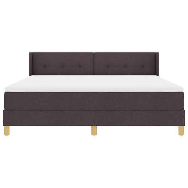 vidaXL Boxspringbett mit Matratze Dunkelbraun 200 x 180 cm Stoff