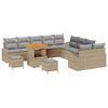 vidaXL Garten-Sofa-Set mit Kissen mit Kissen 13 pcs Beige und Hellgrau
