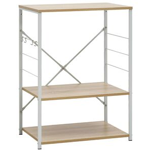 vidaXL Mikrowellenregal Wei&szlig; Eiche 60&times;39,6&times;79,5 cm Holzwerkstoff