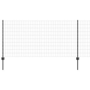 vidaXL Euro-Zaun mit Pfosten 10 x 1 m PVC-beschichteter Stahl Grau