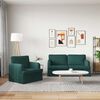 vidaXL Sofa 2 pcs Dunkelgr&uuml;n 162 x 80 x 85 cm Stoff