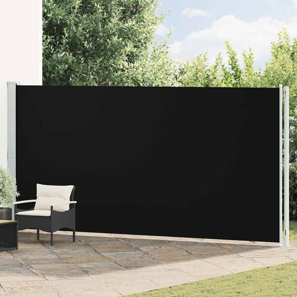 vidaXL Seitenmarkise Ausziehbar 200x600 cm Schwarz