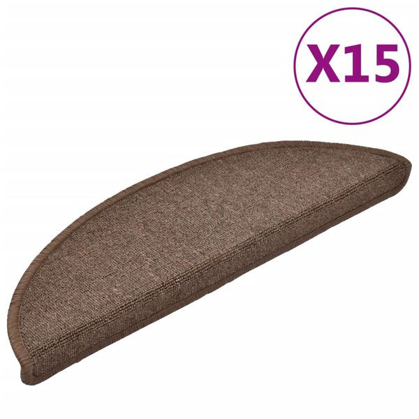 vidaXL Stufenmatten 15 Stk. 56x17x3 cm Kaffeebraun Halbrund