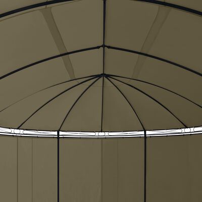 vidaXL Pavillon mit Vorhängen 520x349x255 cm Taupe 180 g/m²