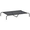 vidaXL Hundebett Erh&ouml;ht Schwarz 130x80x20 cm Textilene und Stahl