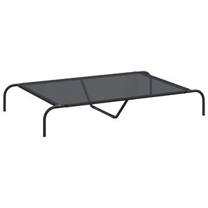 vidaXL Hundebett Erh&ouml;ht Schwarz 130x80x20 cm Textilene und Stahl