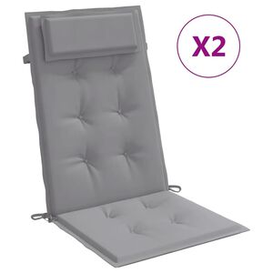 vidaXL Hochlehner-Auflagen 2 Stk. Grau Oxford-Gewebe