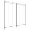 vidaXL 6-tlg. Paravent Wei&szlig; 240x220 cm Stoff