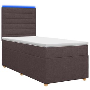 vidaXL Boxspringbett mit Matratze Dunkelbraun 80 x 200 cm Stoff