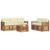 vidaXL Sofagarnituren 6 pcs Natur und Creme Massivholz Akazie
