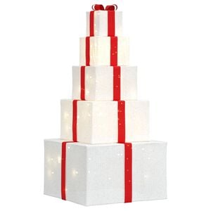 vidaXL Weihnachtsdekoration Geschenkbox 250 LEDs Warmwei&szlig;