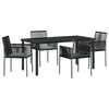 vidaXL Garten Essgruppe 5 pcs Schwarz PE-Rattan