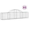 vidaXL Gabionen mit Hochbogen 5 Stk. 200x30x40/60 cm Verzinktes Eisen