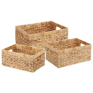 vidaXL Aufbewahrungsk&ouml;rbe 3 stk. Wasserhyazinthe 40 x 30 x 18 cm Natur