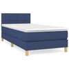 vidaXL Boxspringbett mit Matratze Blau 80x200 cm Stoff
