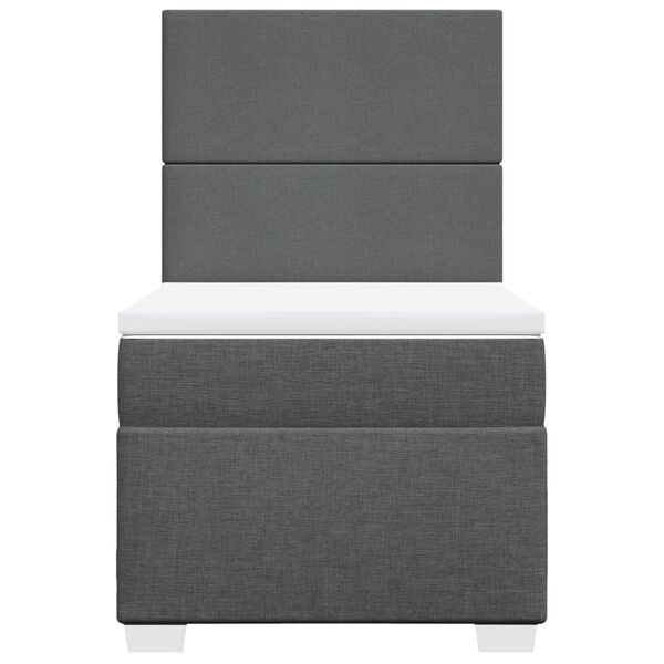 vidaXL Boxspringbett mit Matratze Dunkelgrau 80x200 cm Stoff