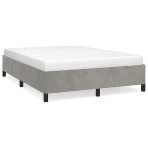 vidaXL Bettgestell ohne Matratze Hellgrau 140x190 cm Samt