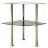 vidaXL Beistelltisch mit 2 Ablagen Transparent 38x38x50 cm Hartglas