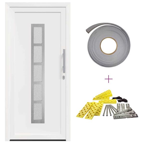 vidaXL Vordertür Weiß PVC