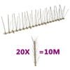 vidaXL 20-tlg. Vogelabwehr-Spikes-Set 10 m Kunststoff 5-reihig