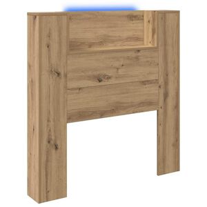 vidaXL Stauraum Kopfteil mit LED Artisan-Eiche Holzwerkstoff