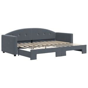 vidaXL Tagesbett Ausziehbar Dunkelgrau 80x200 cm Samt