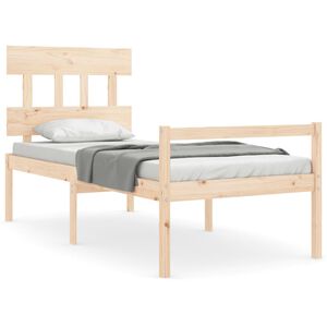 vidaXL Seniorenbett mit Kopfteil Massivholz